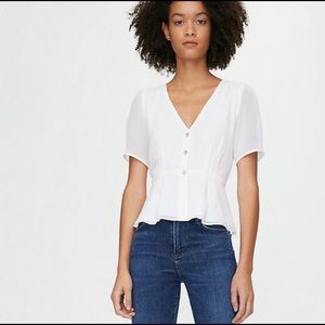 Wilfred (Aritzia) Button Front Peplum Blouse